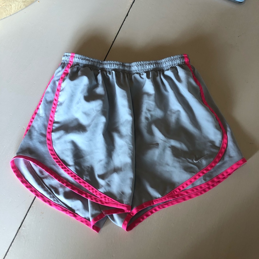 Grey and Pink Nike Running Shorts
